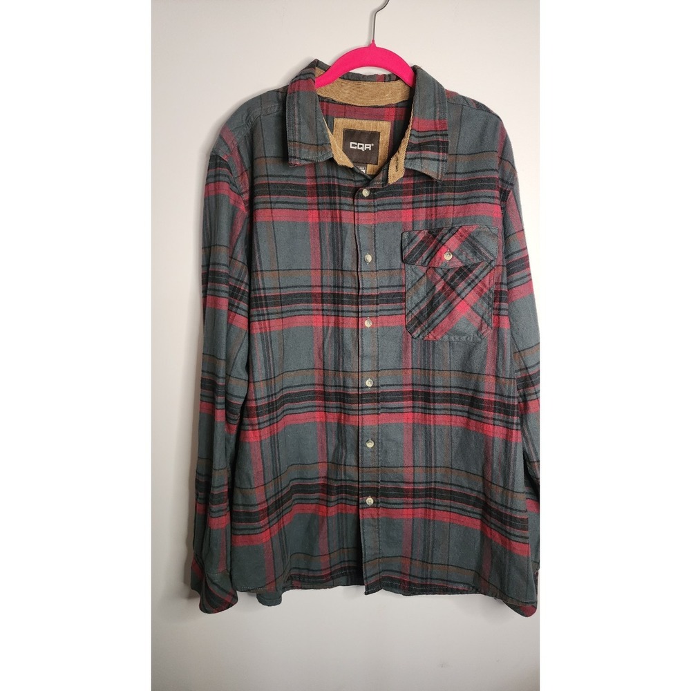 CQR Lumberjack Granola Cabin Cozy Mens XL Flannel Shirt Button Down